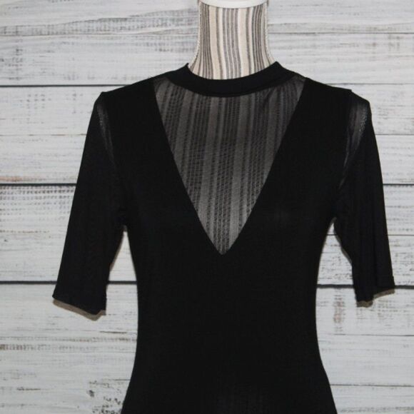 Seductions V Cut Sheer chest arms bodycon Dress - Picture 2 of 5